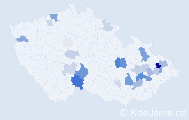Příjmení: 'Chuda', počet výskytů 59 v celé ČR