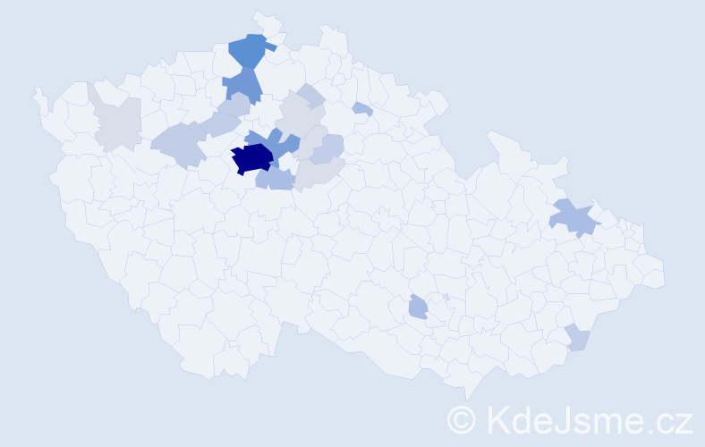 Příjmení: 'Cucová', počet výskytů 77 v celé ČR