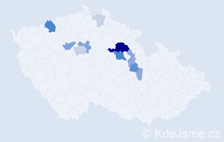 Příjmení: 'Kunart', počet výskytů 43 v celé ČR