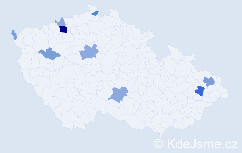 Příjmení: 'Kozloková', počet výskytů 24 v celé ČR