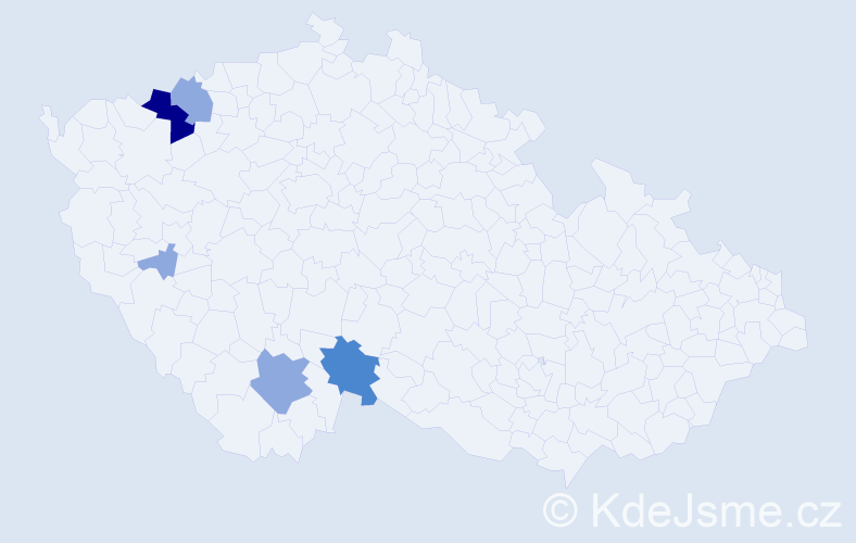 Příjmení: 'Konášek', počet výskytů 10 v celé ČR