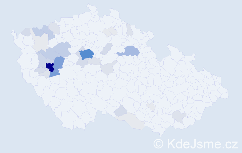 Příjmení: 'Vyleta', počet výskytů 171 v celé ČR