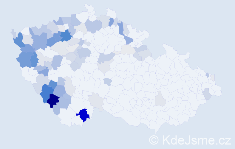 Příjmení: 'Blahoutová', počet výskytů 245 v celé ČR