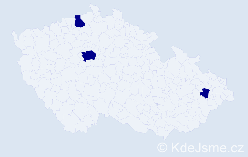Příjmení: 'Kralj', počet výskytů 3 v celé ČR