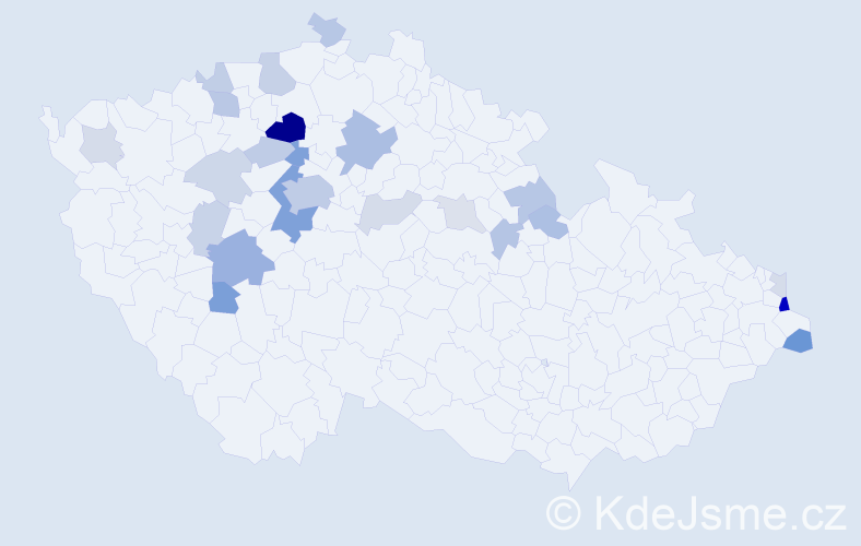 Příjmení: 'Tydlitát', počet výskytů 64 v celé ČR