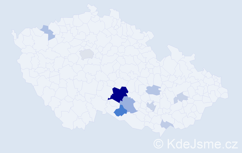 Příjmení: 'Kalayová', počet výskytů 28 v celé ČR