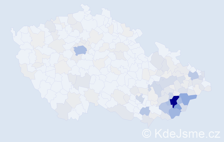 Příjmení: 'Krajča', počet výskytů 688 v celé ČR