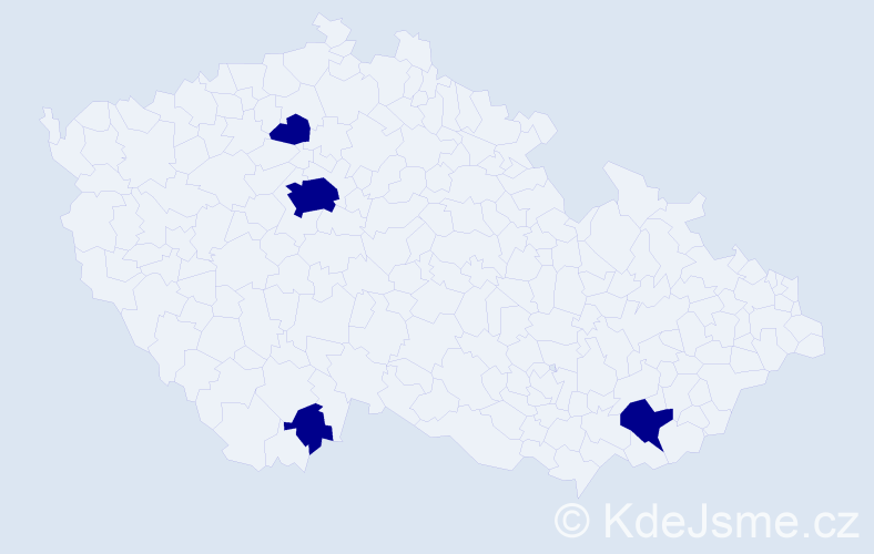 Příjmení: 'Machacek', počet výskytů 4 v celé ČR