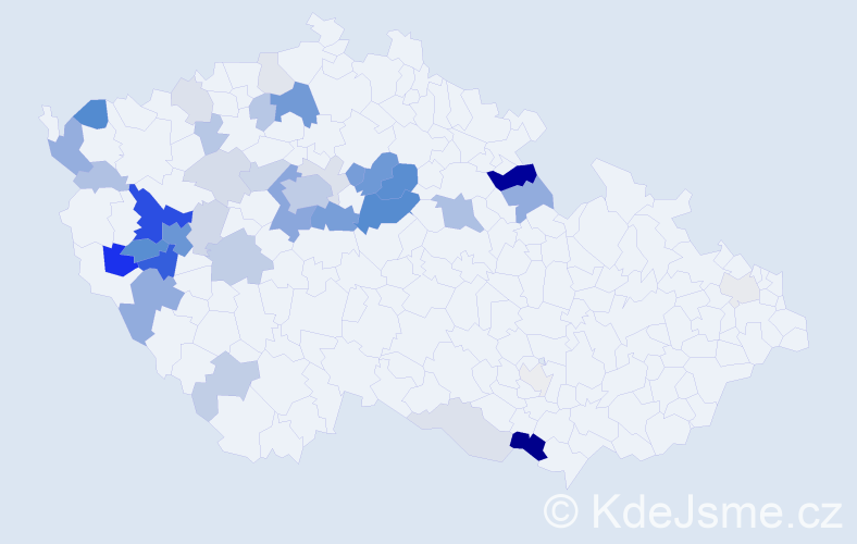 Příjmení: 'Kopejtko', počet výskytů 134 v celé ČR