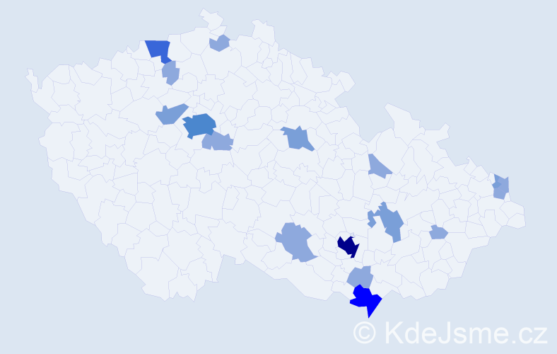 Příjmení: 'Weidlich', počet výskytů 36 v celé ČR