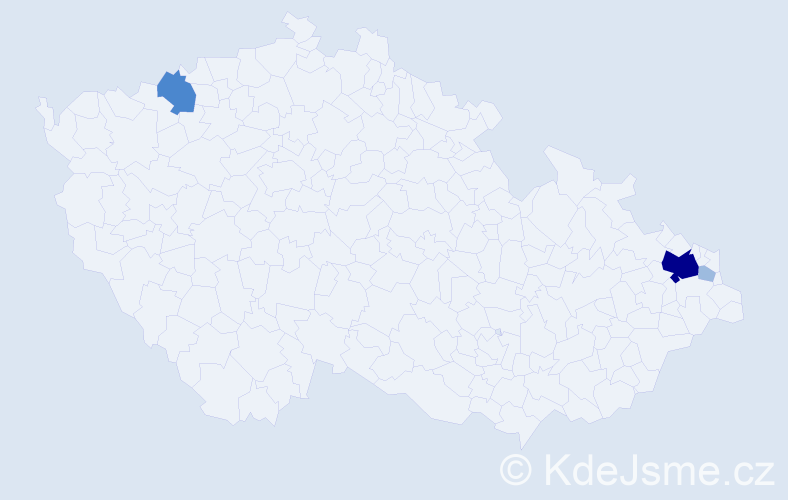 Příjmení: 'Ernesová', počet výskytů 7 v celé ČR