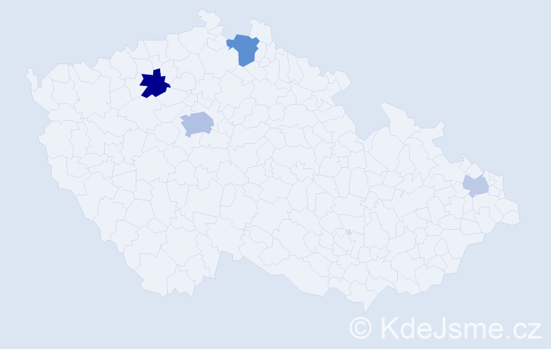 Příjmení: 'Komar', počet výskytů 9 v celé ČR