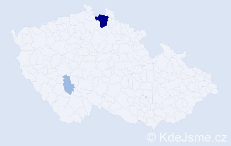 Příjmení: 'Skočej', počet výskytů 5 v celé ČR