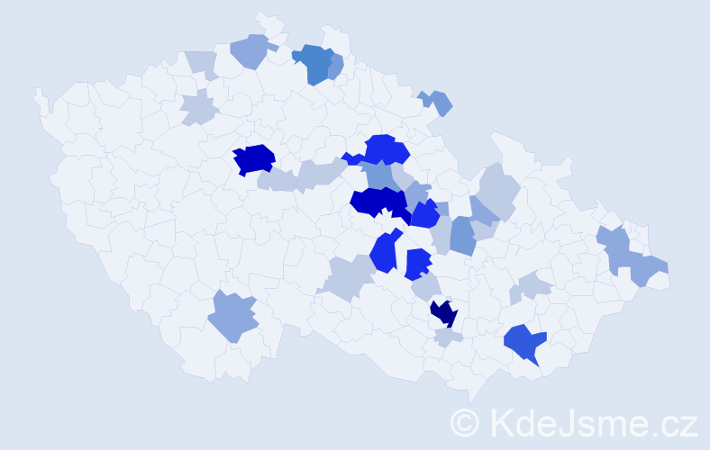 Příjmení: 'Sádecký', počet výskytů 107 v celé ČR