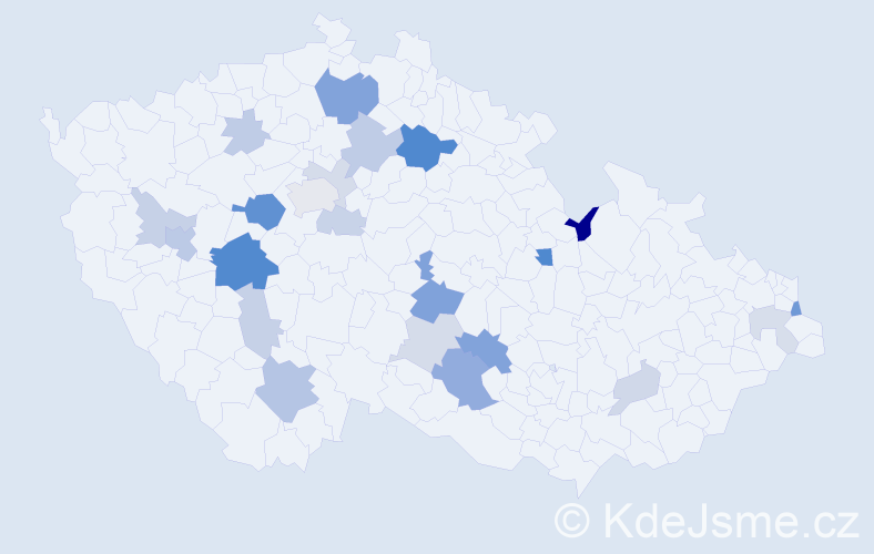 Příjmení: 'Langhans', počet výskytů 54 v celé ČR