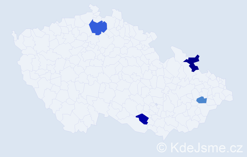 Příjmení: 'Kianica', počet výskytů 6 v celé ČR