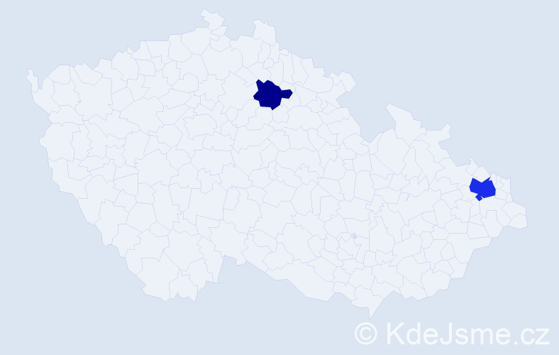 Příjmení: 'Durčos', počet výskytů 4 v celé ČR