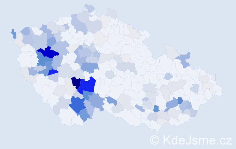 Příjmení: 'Tupý', počet výskytů 529 v celé ČR