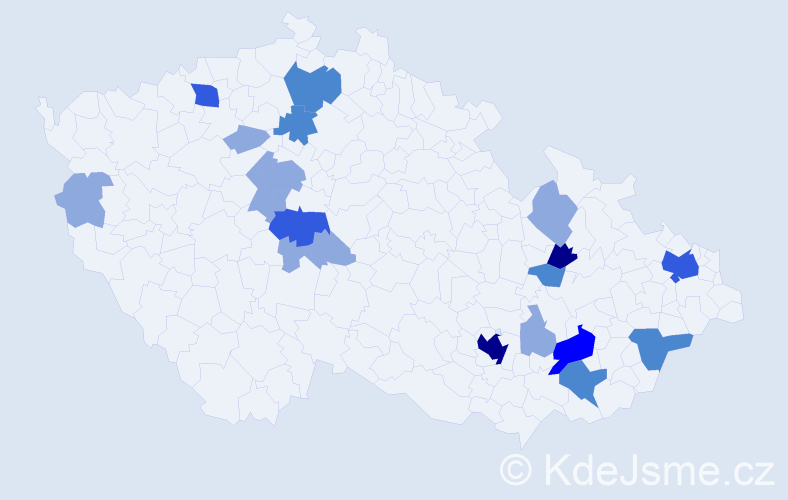 Příjmení: 'Bačinská', počet výskytů 41 v celé ČR