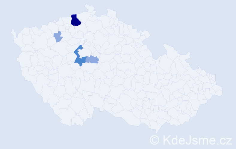 Příjmení: 'Sehaková', počet výskytů 9 v celé ČR