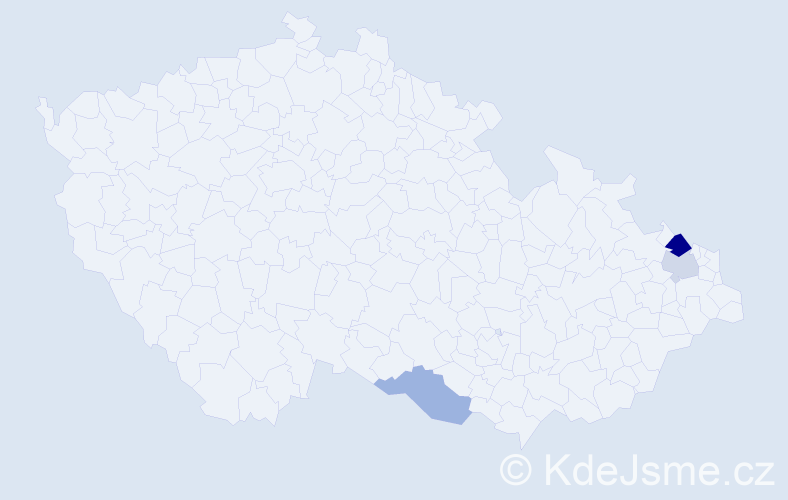 Příjmení: 'Timlová', počet výskytů 5 v celé ČR