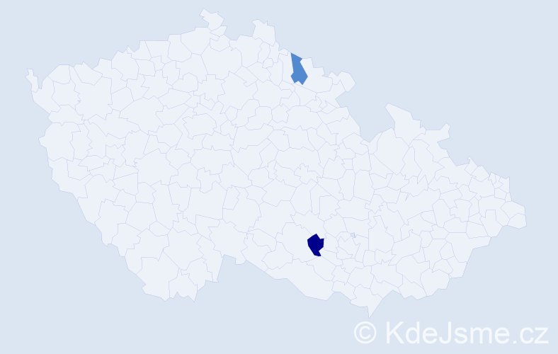 Příjmení: 'Neville', počet výskytů 2 v celé ČR