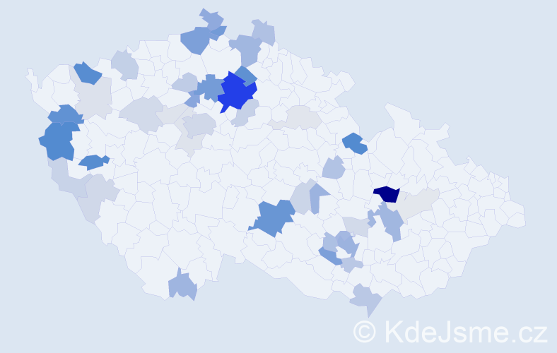 Příjmení: 'Šléglová', počet výskytů 129 v celé ČR