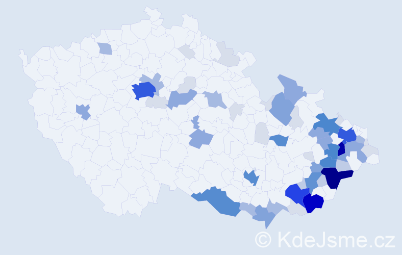 Příjmení: 'Baroňová', počet výskytů 244 v celé ČR