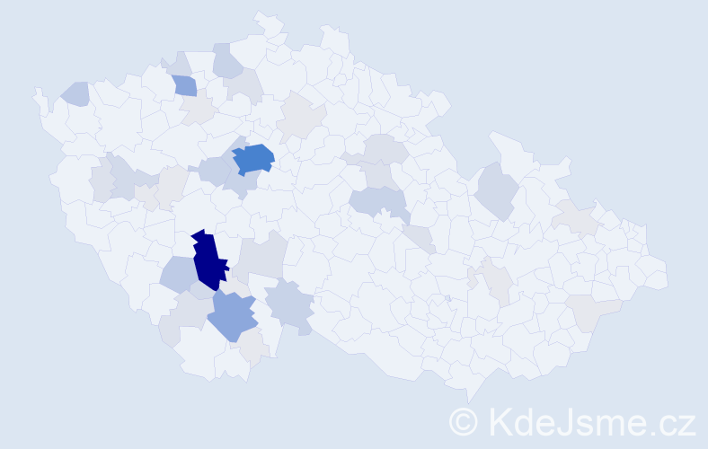Příjmení: 'Hesoun', počet výskytů 159 v celé ČR
