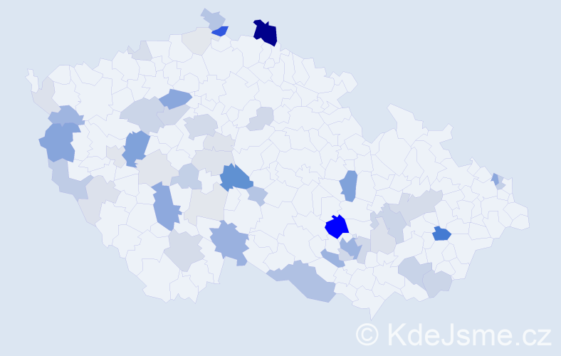 Příjmení: 'Koktová', počet výskytů 157 v celé ČR