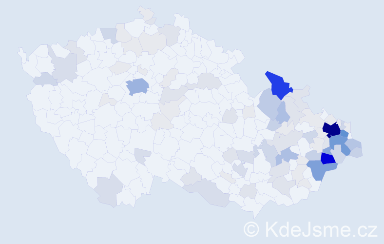 Příjmení: 'Maceček', počet výskytů 369 v celé ČR