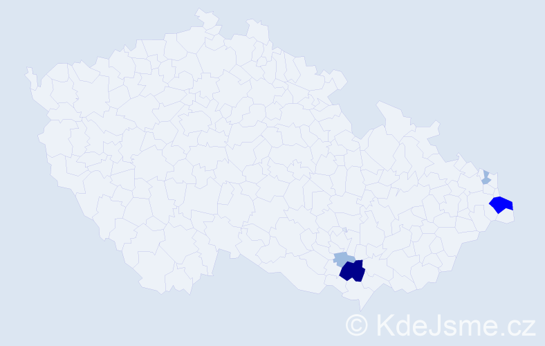 Příjmení: 'Barnovský', počet výskytů 9 v celé ČR