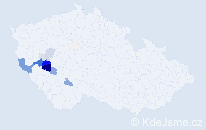 Příjmení: 'Kuryluk', počet výskytů 21 v celé ČR