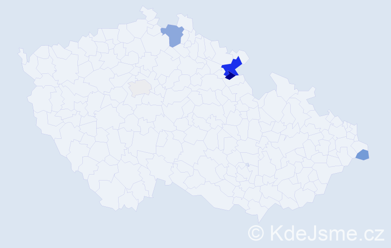 Příjmení: 'Rohulán', počet výskytů 13 v celé ČR