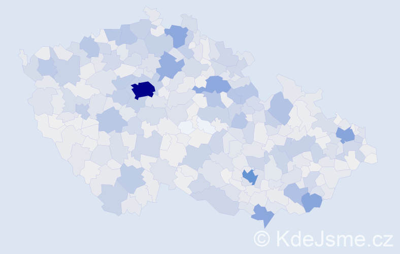 Příjmení: 'Bartoš', počet výskytů 6933 v celé ČR