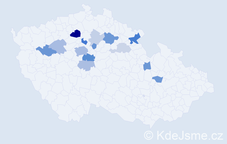 Příjmení: 'Kyryk', počet výskytů 35 v celé ČR