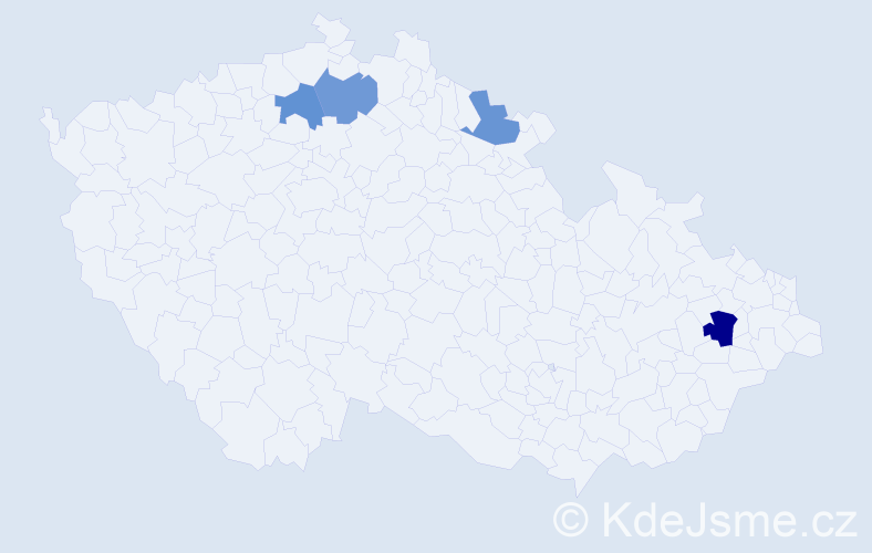 Příjmení: 'Vlčeková', počet výskytů 5 v celé ČR