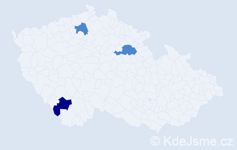 Příjmení: 'Lasac', počet výskytů 5 v celé ČR