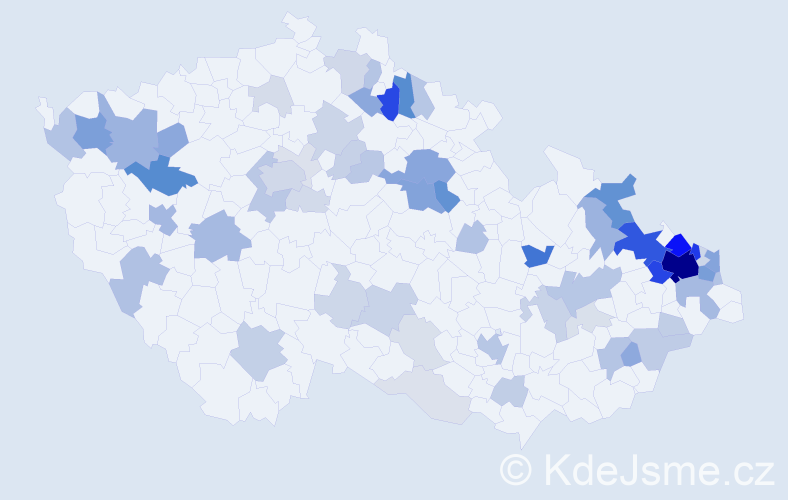 Příjmení: 'Petrušková', počet výskytů 236 v celé ČR