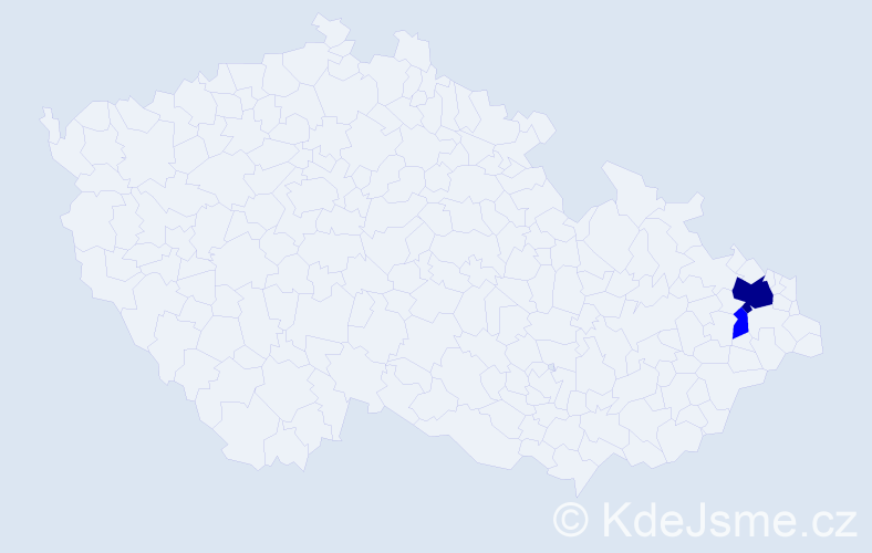 Příjmení: 'Kujel', počet výskytů 5 v celé ČR