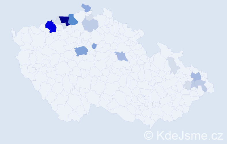 Příjmení: 'Cicu', počet výskytů 77 v celé ČR