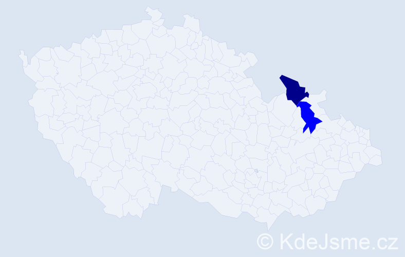Příjmení: 'Zadoveiová', počet výskytů 3 v celé ČR