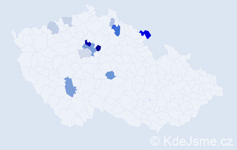 Příjmení: 'Banga', počet výskytů 27 v celé ČR