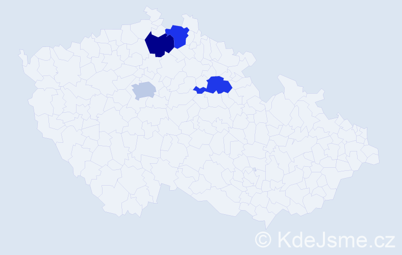 Příjmení: 'Andrák', počet výskytů 4 v celé ČR