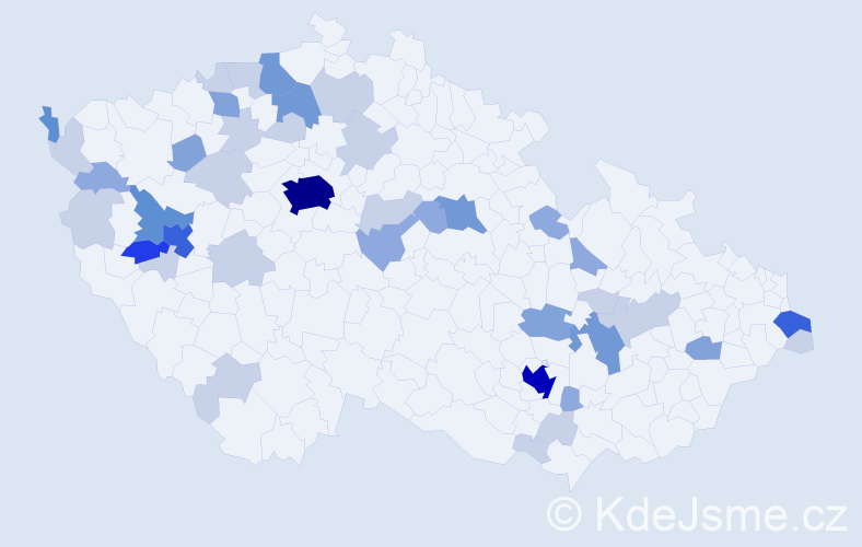 Příjmení: 'Wilhelmová', počet výskytů 113 v celé ČR