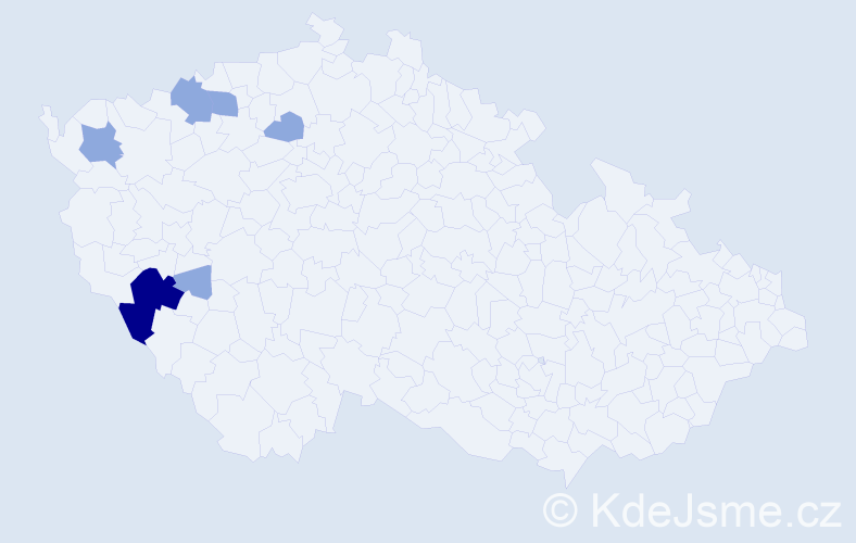 Příjmení: 'Partinglová', počet výskytů 12 v celé ČR