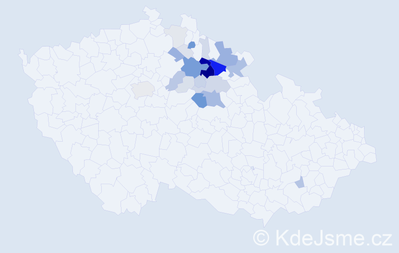 Příjmení: 'Rejmontová', počet výskytů 107 v celé ČR