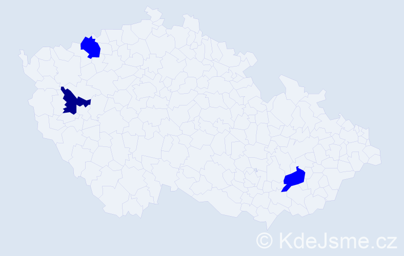 Příjmení: 'Thern', počet výskytů 4 v celé ČR