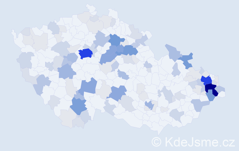 Příjmení: 'Pavlásková', počet výskytů 384 v celé ČR
