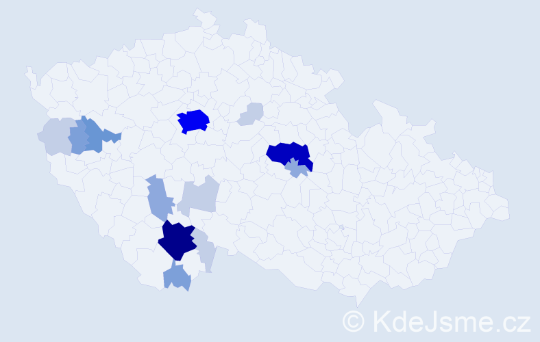 Příjmení: 'Tvrzická', počet výskytů 48 v celé ČR